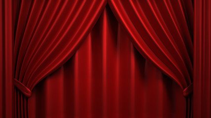 Beautiful, abstract background with curtain fabric, drape, pedestal, banner, frame. 3d illustration, 3d rendering.