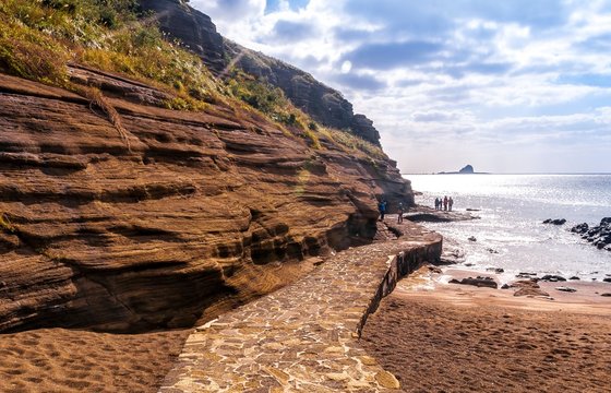 Image Of  Beautiful Yongmoeri Hean, Jeju South Korea.  Yongmeori Beach Where 