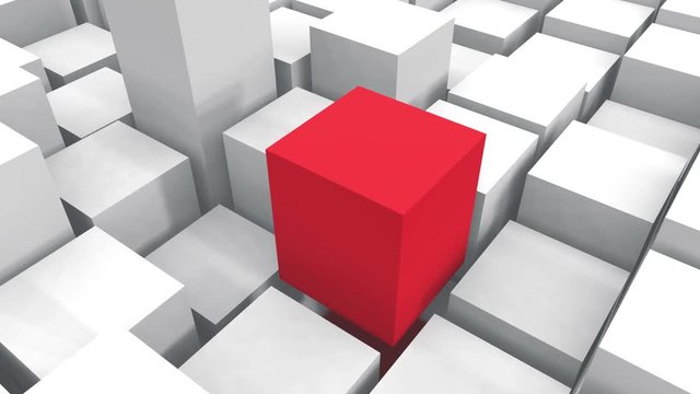 4k,abstract 3d white cubes animation background.