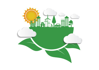 Ecology connection  concept background . Vector infographic illustration