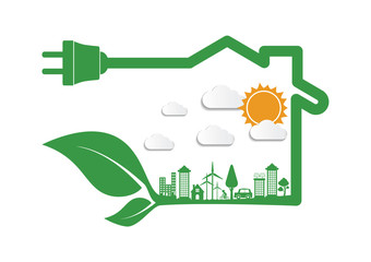 Ecology connection  concept background . Vector infographic illustration