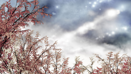 Dark autumnal background. 3d illustration, 3d rendering.