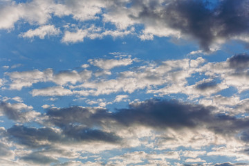 A beautiful sky with clouds and sun