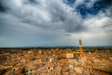 top view of main square of Siena