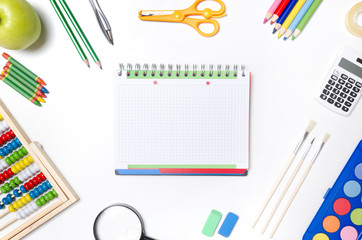 Back to school supplies composition