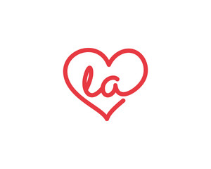 Lowercase letter la and heart 1