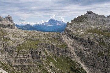 Naklejka premium Dolomites Alps, mountain panorama in northern Italy.