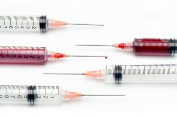 injection on white background close up photo