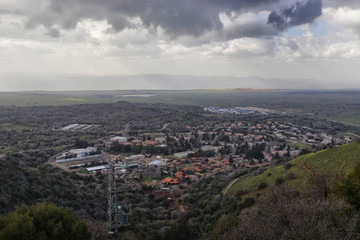 Fototapeta na wymiar View from the highest point of the Golan Heights