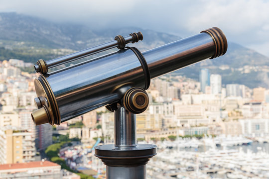 Spyglass on a rock at the Prince's Palace in Monte Carlo