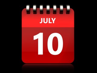 3d 10 july calendar