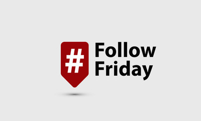 Fototapeta na wymiar Follow Friday Hashtag Inside A Red Tag For Social Media (Vector Illustration in Flat Style Design)
