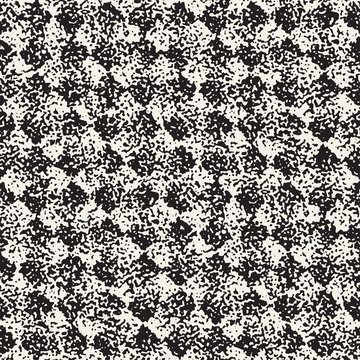 Abstract noisy textured geometric shapes background. Vector seamless vintage pattern. © Samolevsky