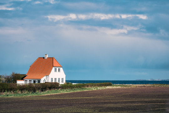 Old house in the countryside in Langeland, Denmark