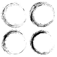 Set of black ink splash circles on white background. Grunge elements - 169907062