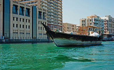Fototapeta na wymiar Wooden old Arab trading ship