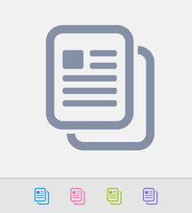 Duplicate Document - Granite Icons. A professional, pixel-perfect icon designed on a 32x32 pixel grid and redesigned on a 16x16 pixel grid for very small sizes.