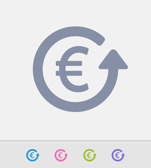 Euro & Return Arrow - Granite Icons. A professional, pixel-perfect icon designed on a 32x32 pixel grid and redesigned on a 16x16 pixel grid for very small sizes.