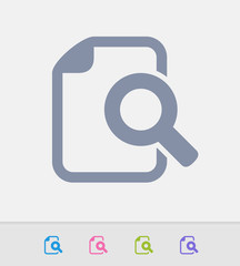 Page & Magnifier - Granite Icons. A professional, pixel-perfect icon designed on a 32x32 pixel grid and redesigned on a 16x16 pixel grid for very small sizes.