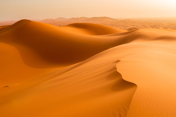 Fototapeta na wymiar Sand dunes in the Sahara Desert, Merzouga, Morocco