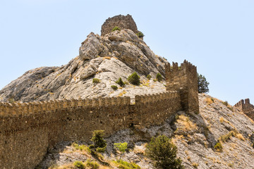 Fragments of the fortress on a stone summit.