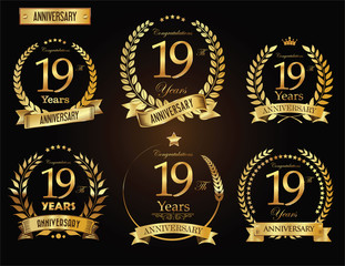 Anniversary golden laurel wreath