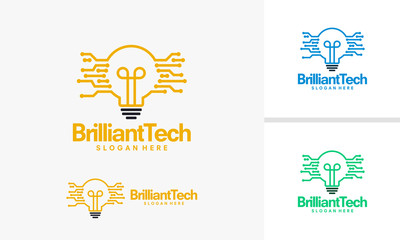 Digital Idea Logo Template, Brilliant Technology Logo designs vector illustration