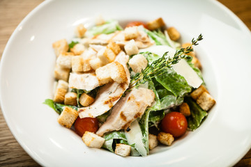 Caesar salad on a plate