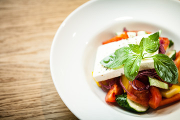 Greek salad on a plate