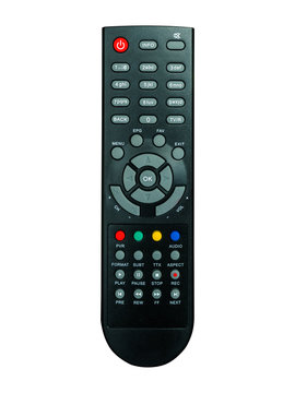 Remote control TV isolated on white background