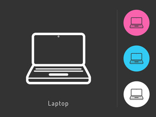 Laptop  icon vector. Laptop symbol for your web site design, logo, app. One of a set of linear electronics icons.