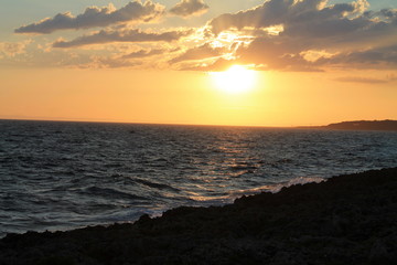 Fototapeta na wymiar Sunset on sea - Italy
