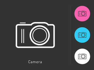 Camera icon vector. Camera symbol for your web site design, logo, app. One of a set of linear electronics icons.
