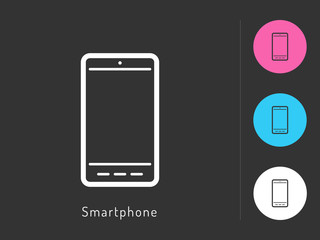 Smartphone icon vector. Smartphone symbol for your web site design, logo, app. One of a set of linear electronics icons.
