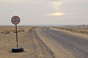 lonely road in the desert