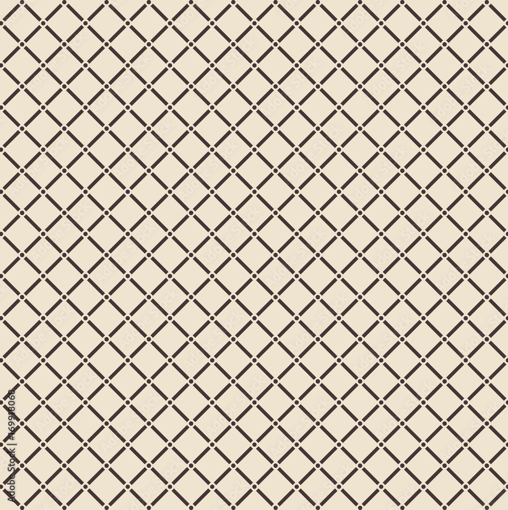 Poster abstract square with circular joint pattern on light brown background, vector