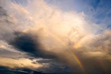Naklejka na ściany i meble The sky after rain with rainbow, the sky after rain is always beautiful.