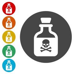 Poison bottle with crossbones label vector illustration 