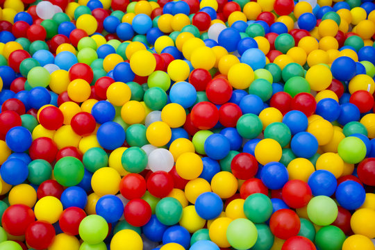 Colorful plastic balls playground indoors
