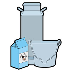 cow Milk set packings vector illustration design
