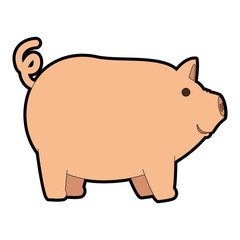 farm pig isolated icon vector illustration design