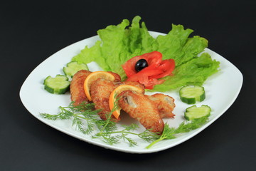 Appetizing dish of chicken wings.