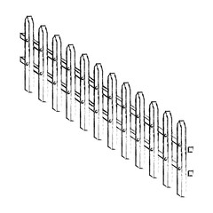 wooden fence large blurred silhouette on white background