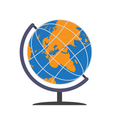 Colorful flat globe isolated on white background