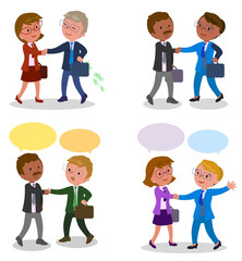 Pairs of businessman shaking hands