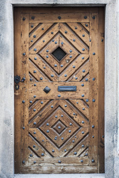 High textured medieval wood door 