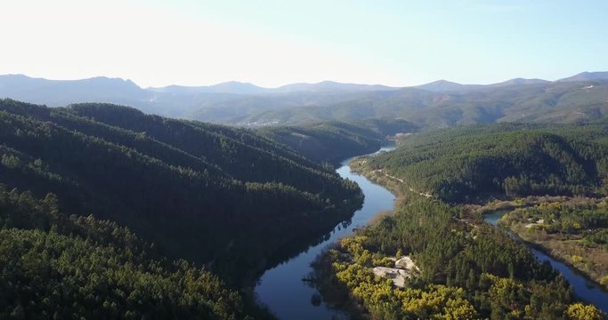 Aerial view over Serra da Estrela Natural Park