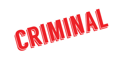 Criminal rubber stamp. Grunge design with dust scratches. Effects can be easily removed for a clean, crisp look. Color is easily changed.