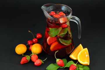 Colorful fruit cocktail.