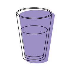 glass of milk purple watercolor silhouette on white background